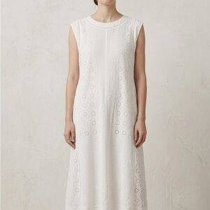 CAbi Ivory Textured Lace Dress